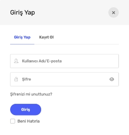 giris yap ekrani