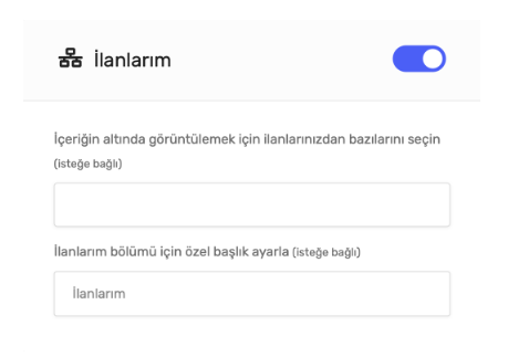 ilanlarim bolumu