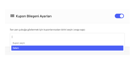 kupon bileseni ayarlari