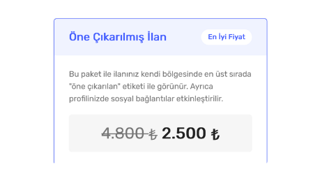 one cikarilmis ilan paketi