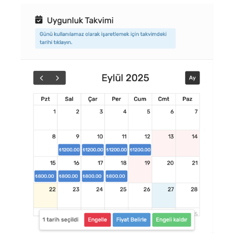 uygunluk takvimi